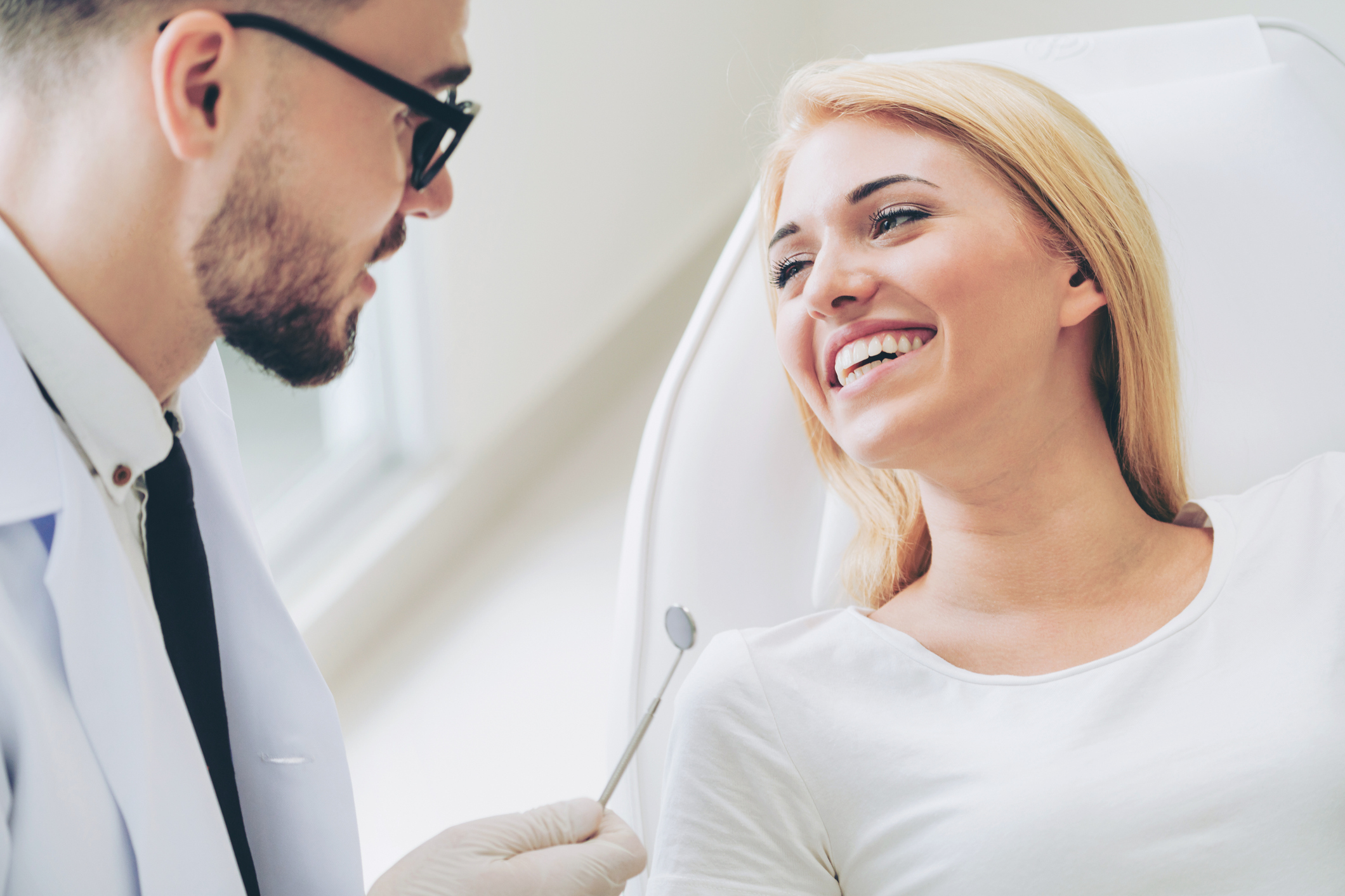 Woman Smiling with dentist