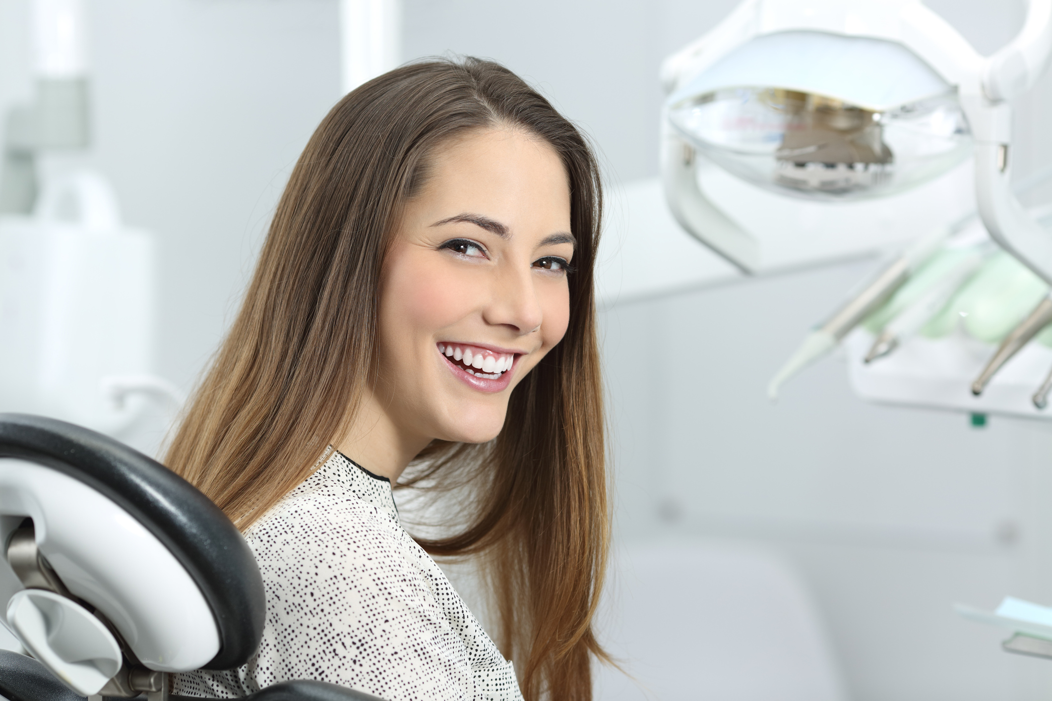 woman smiling after teeth whitening